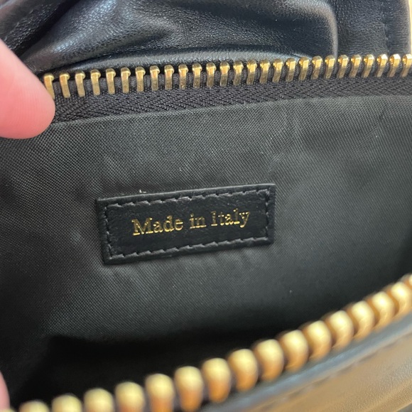 Moschino Black Leather Biker Bag/Clutch with Gold Accents - Picture 5 of 7